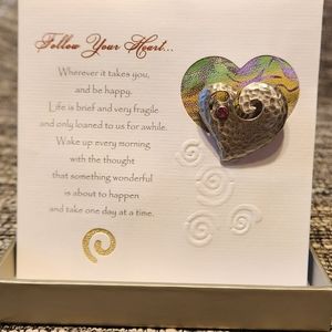 Patricia Dash Inspirational Gift Card & Brooch/Pin New Follow Your Hrart